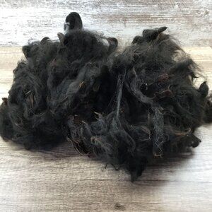 Black Natural Alpaca Bird Nesting Crafting Fiber - 1 Gallon Bag Uncleaned